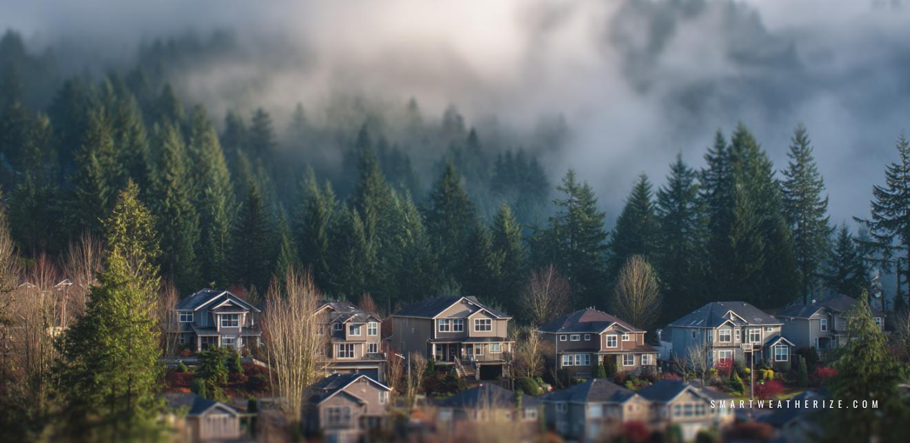 A neighborhood in the Pacific Northwest