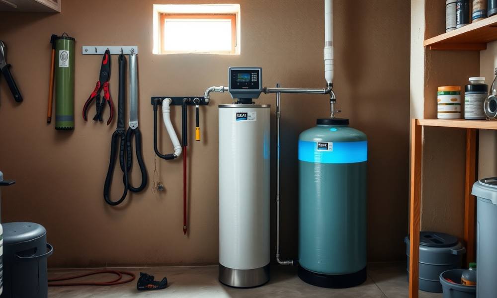 Water Softener system in an attic